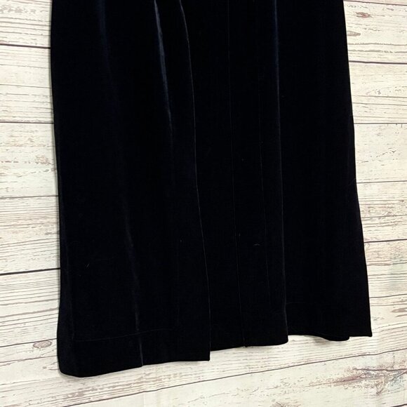 Rhapsody Black Velvet Faux Wrap Dress Removal Shoulder Pads Med‎ - Picture 4 of 6